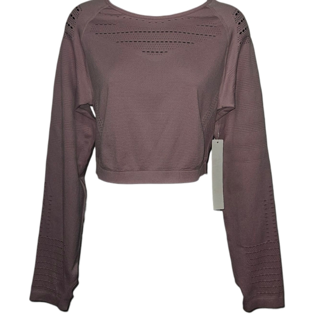 NWT New Mix Active Compression Long Sleeve Thumb Hole Crop Top